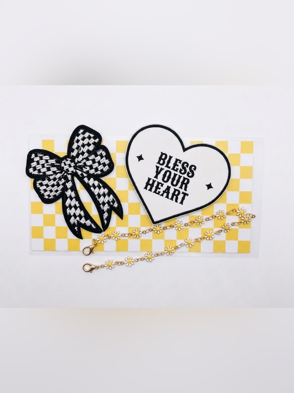 DIY Iron On Patch and hat chain bundle embroidered and direct transfer daisy